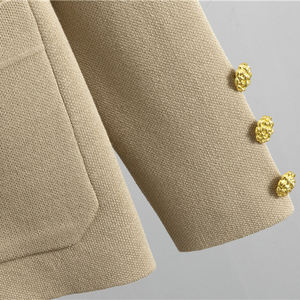 Elegante conjunto de punto Suéter de manga larga y pantalones Conjunto de punto de dos piezas Mujeres Hebilla de metal Cárdigan Suéter Pantalones de pierna ancha Trajes - Product Image 5