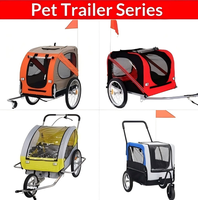 Remorque de vélo multifonctionnelle pour animaux de compagnie, poussette arrière pour chiens et chats avec compartiment de rangement pour les voyages en extérieur