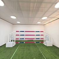 Normes de saut de cheval professionnel en aluminium/PVC/bois réglable Finition antirouille pour la pratique de l'entraînement en arène équestre