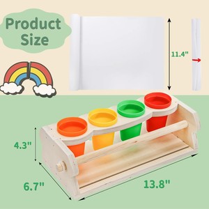 Wooden Desktop <b>Drawing</b> Paper <b>Storage</b> Rack With Pencil Holder For Kids Art Supplies And Kindergarten Painting Tools - Product Image 4