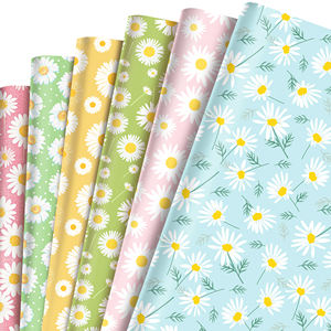 Huancai 12 pezzi fiori margherite <span class=keywords><strong>carta</strong></span> da imballaggio <span class=keywords><strong>carta</strong></span> regalo piatta fai da te per forniture per feste nuziali - Product Image 1