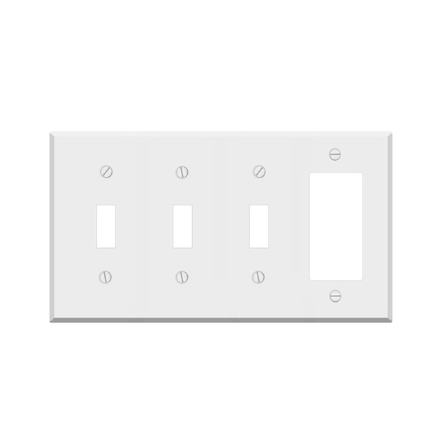3-Pack Combination Wall Plate Double Toggle Single Decorator White Light Switch Cover Metal Outlet Cover Double Switch Covers