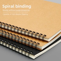 Günstige benutzer definierte A5 recyceltes Kraft papier Journal Blank Notizbuch Spiral gebundenes Notizbuch
