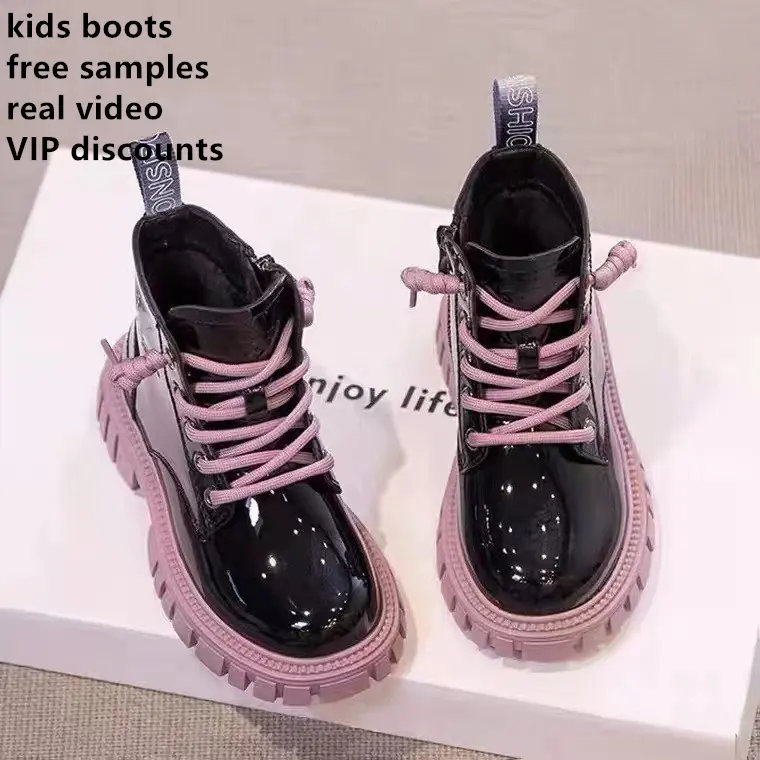 Free sample waterproof High quality Kids leather boots shoes fashion New arrival Light weight Casual walking Shoes
