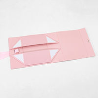 Boîte à extensions de cheveux humains personnalisée rose de luxe à prix abordable avec ruban et insert en satin, boîte cadeau pour perruques, boîte pour accessoires capillaires