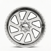 SL 20X14 24X10 22X10 26X16 Velg Truk Tempa Cekung Super Tunggal Kustom yang Dipoles dengan 8X180 6X139.7 6X135 untuk Silverado 2500