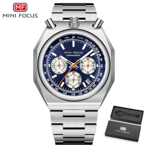 Reloj de Cuarzo Multifuncional MINI FOCUS de Moda para Hombre, Calendario, Luminoso, Correa de Acero Inoxidable de Lujo, Diseño de Cabeza de Toro - Product Image 6