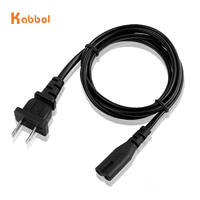 Cable de alimentación de repuesto US AC 2, clavija C8, 5 pies, estándar, 250V, para TV, PS4, PS5, Monitor de altavoz, Xbox, cable de alimentación de pared