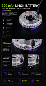 WOSEN 10 RGB LED 360° Hub <b>Light</b> Vibration Sensor Auto <b>Sleep</b> 5 Colors Tool Free Night Riding Commuting Bicycle <b>Light</b> - Product Image 6