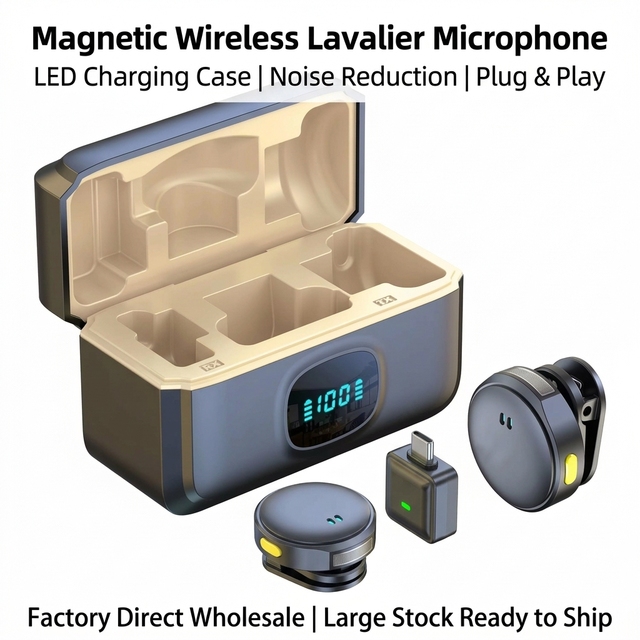 Dual Mic Wireless Lapel Microphone with Audio Noise Reduction Omni-Directional Pattern for Video Recording and Live Streaming