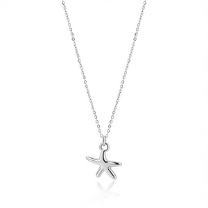 Collar con Colgante de Estrella Amy Amy, Chapado en Plata, Acero Inoxidable, Joyería Minimalista para Mujer, Regalo, Collar con Cadena - Product Image 1