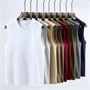 เสื้อยืดแขนกุดสตรีทแวร์ผู้ชาย รุ่น 8025 เสื้อยืดคอกลมพิมพ์ลายตามสั่ง เสื้อกล้ามสีพื้นเรียบง่าย สไตล์ลำลองสำหรับฤดูร้อน เสื้อกล้ามผู้ชาย - Product Image 1