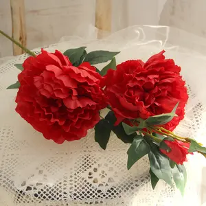 Rosa fiori artificiali flanella singolo peonia fiore perla per la casa e gli eventi di nozze decorazione del partito
