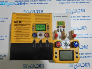 Manómetro Digital de Alta Precisión <span class=keywords><strong>MG</strong></span>-10 para Refrigeración y HVAC con 2 Válvulas y Pinzas de Termómetro - Product Image 3