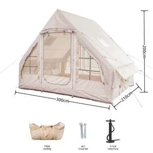 Grande tente de camping en plein air étanche, abri gonflable en cas de catastrophe, une chambre à coucher, matériau Oxford en PVC, cabine à air facile - Product Image 5