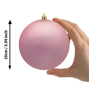 Enfeites de decoração de natal, ornamentos de decoração natalina feitos à mão, em vidro rosa, pintado à mão
