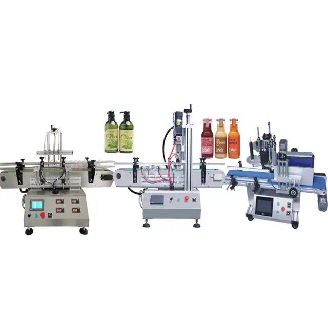 Automatic Compact liquid filling machine Line /table type liquid soap bottle filling capping and labeling machine line