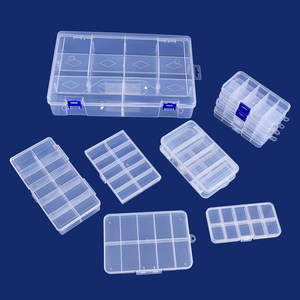 Boîte de rangement de bureau en plastique PP, 10 compartiments, transparente, avec couvercle à fermeture à bouton-pression, pour accessoires de pêche, perles et bijoux - Product Image 3