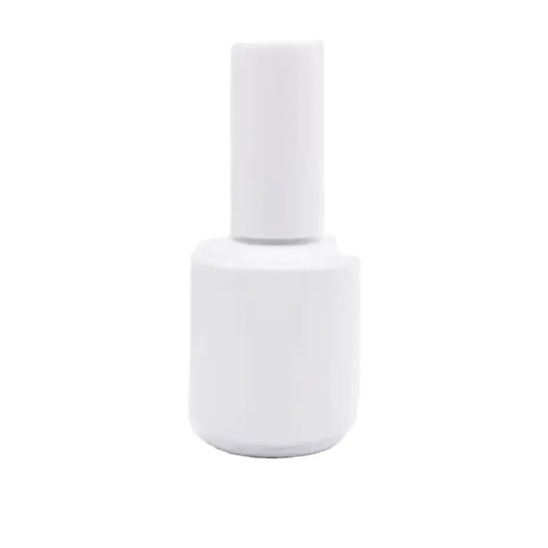 Auf Lager Großhandel benutzer definierte 5ml 8ml 15ml weiße leere Glasflasche für UV-Gel Nagellack mit Kappe und Pinsel Nagellack Flasche