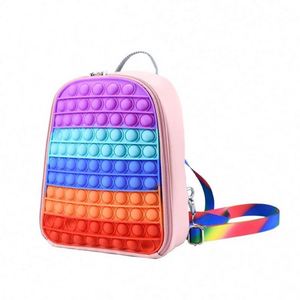 TOYSRUNNER 2022 <b>Kids</b> <b>Bubble</b> Fidget Backpack Multicolor Eco-friendly Nylon Push Pop School Bag for 5-7 Years - Product Image 3