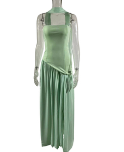 Vestidos Elegantes para Mujer, con Cierre de Cremallera en Contraste de Color, Abertura Asimétrica, Estilo Sexy para Vacaciones - Product Image 1