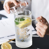 Mug à café en verre borosilicate de grande taille 700 ml, grande capacité pour jus, lait, café avec décalcomanie personnalisée
