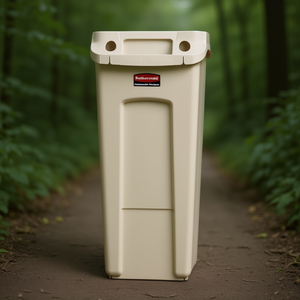 Cestino per Rifiuti Rubbermaid Slim Jim 60 L Beige con Ventilazione per Uso Commerciale - Product Image 3
