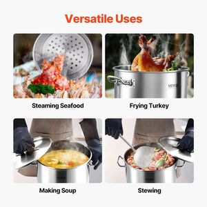 ที่กรองหม้อสแตนเลสขนาดใหญ่42ควอร์ตเครื่องครัวเกรดพาณิชย์สำหรับงานซุป - Product Image 6