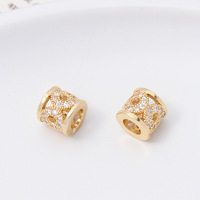 Simple 8-11mm Micro Zircon Creux Rond Lâche Perlé Grande Petite Perle D'espacement pour DIY Bracelet Collier Bijoux Accessoires