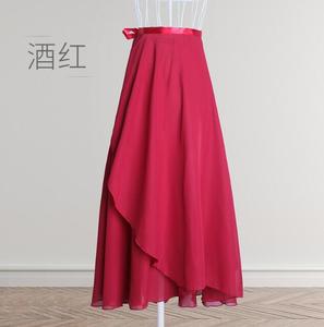 Ecowalson Jupes de danse de ballet pour adultes et femmes Jupes de danse longues en mousseline de soie Robe de ballet souple lyrique Costumes de danse translucides - Product Image 4