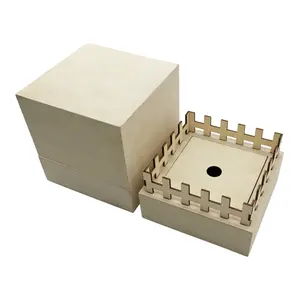 Europe Popular Plywood Wooden Box Good Idea Ceramic Packaging With Engraved Decoration Wooden Gift Box