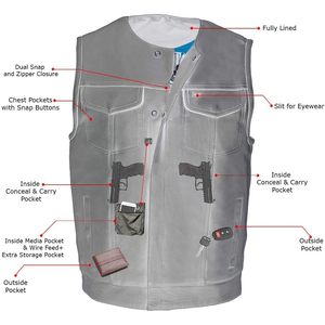 2025 cuero hombres MLM3515 Premium sin cuello Club estilo motocicleta chaleco negro Cool-Tec tratamiento de cuero para ropa de carreras - Product Image 5