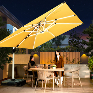 Sombrilla de luz LED de aluminio contemporánea, <span class=keywords><strong>Base</strong></span> de paraguas de jardín plegable para Patio, patio, gimnasio, Hospital, muebles de exterior - Product Image 2