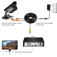 Cable BNC de 18 metros Cable coaxial de cámara de seguridad y vídeo Siamés todo en uno