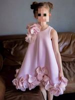 Robe à plumes pour bébé fille, printemps et automne, robe de banquet pour enfants, vêtements pour enfants tendance