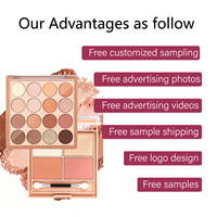 Palette de maquillage double face multi-usages, 16 couleurs de fards à paupières, 4 couleurs de blush et illuminateur, longue tenue, fourniture en gros de cosmétiques