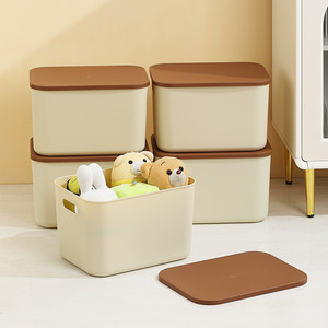 Boîte de rangement rectangulaire en plastique avec couvercle pour jouets et collations, organisateur domestique S410 - Product Image 1