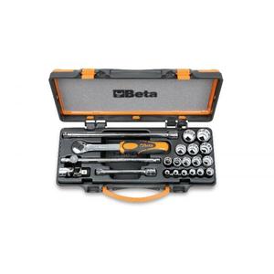 BETA - 009100933 Set avec 16 douilles bi-hexagonales et 5 accessoires-EAN 8014230101323 RATCHET AND SOCKET SETS 3/8" - Product Image 2