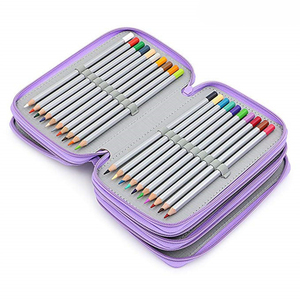 <span class=keywords><strong>Trousse</strong></span> à crayons en toile personnalisée <span class=keywords><strong>de</strong></span> haute qualité à 4 couches Boîte à crayons <span class=keywords><strong>de</strong></span> couleurs avec poignées Sacs à crayons <span class=keywords><strong>de</strong></span> grande capacité pour fournitures d'art scolaire - Product Image 4