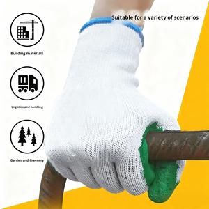 Gants de protection du travail en <span class=keywords><strong>latex</strong></span>, résistants à l'usure, antidérapants, en polyester et coton respirant, avec revêtement texturé pour la manipulation - Product Image 3