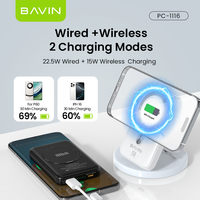 BAVIN Excellent Li-Polymer PC1116 Banque d'alimentation sans fil 10000mah avec support