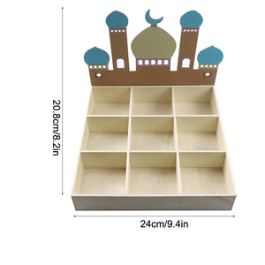 DAMAI Eid Decorations <b>Table</b> Decorations Muslim Wooden Trays Arab Middle East Festival <b>Storage</b> Box Desktop Decorative Ornament - Product Image 5