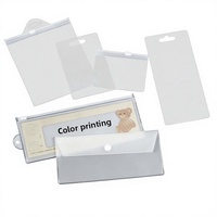 Pochette personnalisée transparente refermable mate avec étiquette de prix, sac à fermeture éclair en EVA/PVC pour supermarchés et commerces de détail