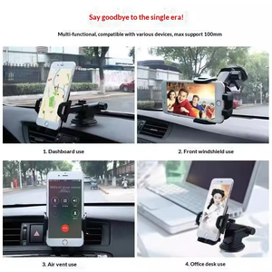 Soporte Universal para Teléfono de Coche con Rotación 360°, Ventosa y Montaje en Rejilla de Ventilación para Salpicadero y Parabrisas, Material de Fibra de Carbono Resistente - Product Image 4