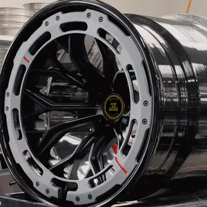 Racing car beadlock wheels carbon fiber wheels custom rims aero ring 2 piece wheels