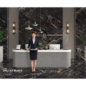 Azulejos de porcelana pulida con aspecto de mármol negro de 800x1600 mm para pisos y paredes, acabado de alto brillo, 80x160 cm - Product Image 2