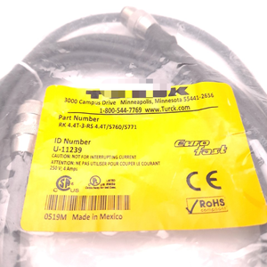 Plc RK 4.4T-<span class=keywords><strong>3</strong></span>-RS Doppelseitiger Kabelbaum Buchse M8 Stecker 12-20 125V 2A - Product Image 2