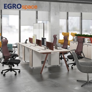 Egrospace dự án hiện đại vuông kim loại chân máy tính bảng 6 người gỗ văn phòng bàn làm việc - Product Image 1