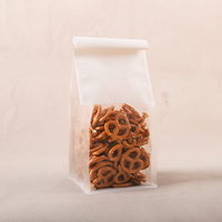 Sac à pain grillé en papier kraft brun blanc avec fenêtre transparente et languette de cravate en étain emballage plastique jetable de qualité alimentaire
