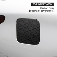 Bisel de la tapa del tanque de combustible de fibra de carbono mate, dimensiones personalizables, sin perforación, embellecedor protector antidecoloración para Infiniti Q50 Q50L